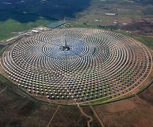 Gemasolar Concentrated Solar Power (CSP) plant Aerial View in Seville 