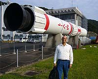 Dr. Alphonse Sterling at the Uchinoura Space Center in Kagoshima, Japan, before the launch of Hinode, an international mission to study the sun.