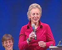 File photo of geologist Pam Conrad speaking at the discussion on alien life.